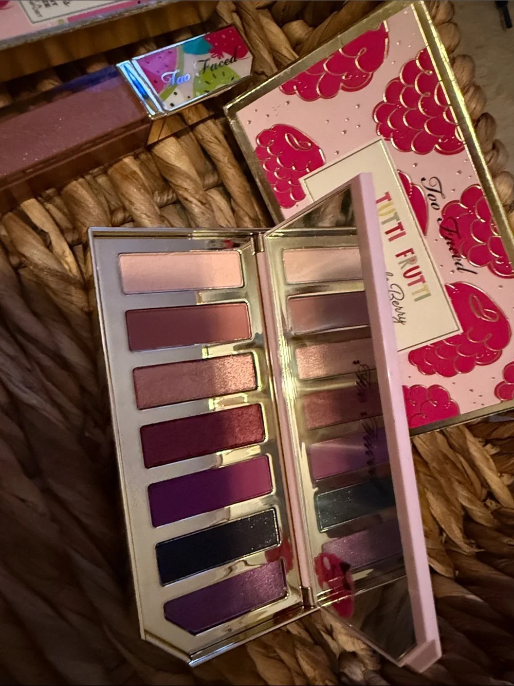 NEW Too Faced Tutti Frutti Razzle Dazzle Berry Eye Shadow Palette & LIPGLOSS SET